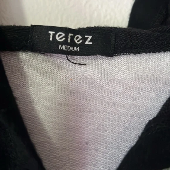 Terez Black Zip Up Hoodie Jacket with Graphic 80’s- 90’s Design. Size Medium - Picture 6 of 8